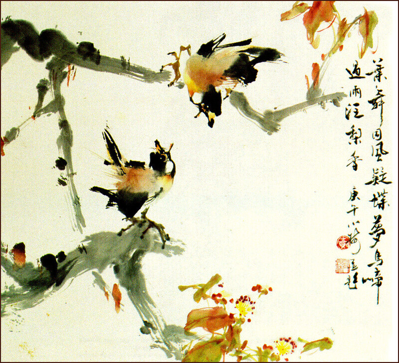 梨花小鳥, 顏小梅國畫, 南畫派風格