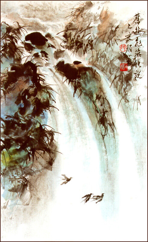 Les hirondelles peuvent raconter l'ancienne tournée, [Niannujiao] poème de Xin Qiji, La peinture de paysage chinois de Ngan Siu-Mui