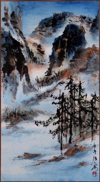 加拿大洛磯山 ~ 冬索, 顏小梅國畫