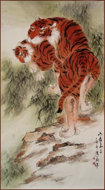 虎, 顏小梅國畫