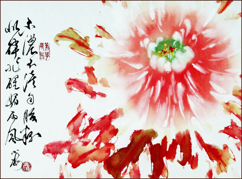 芍葯, 顏小梅國畫, 嶺南畫派風格