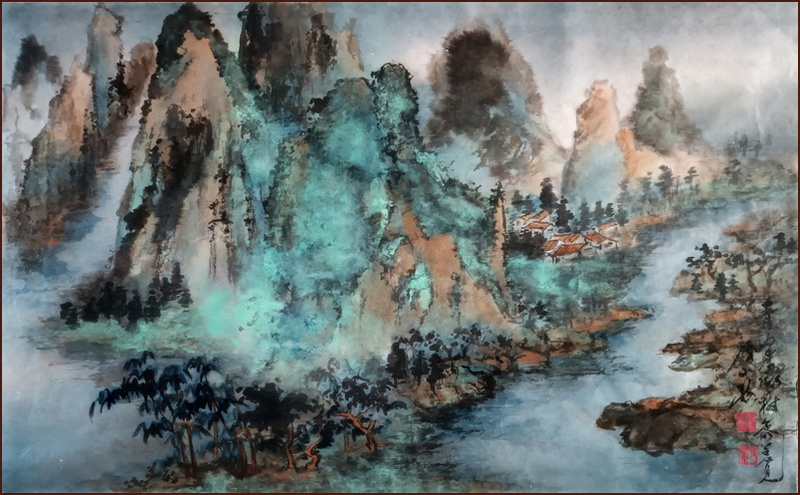 書畫家顏小梅, 山水-中國桂林漓江 04
