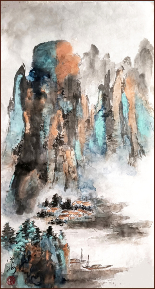 書畫家顏小梅, 山水-中國桂林漓江 06