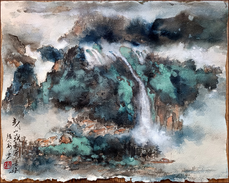 Que ce soit des montagnes ou de l’eau, Peinture de paysage chinois par Ngan Siu Mui