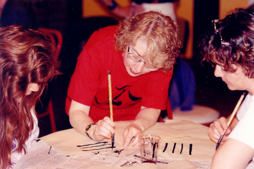 Exhibition of [Mind Painting} by Ngan Siu Mui and her disciples], held in Plateau-Mont-Royal Culture House, Montreal