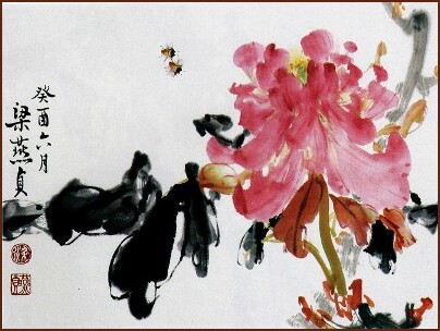 Peony – Chinese Watercolor Painting in Lingnan style by Kitty Leung (NganSiuMui.com)